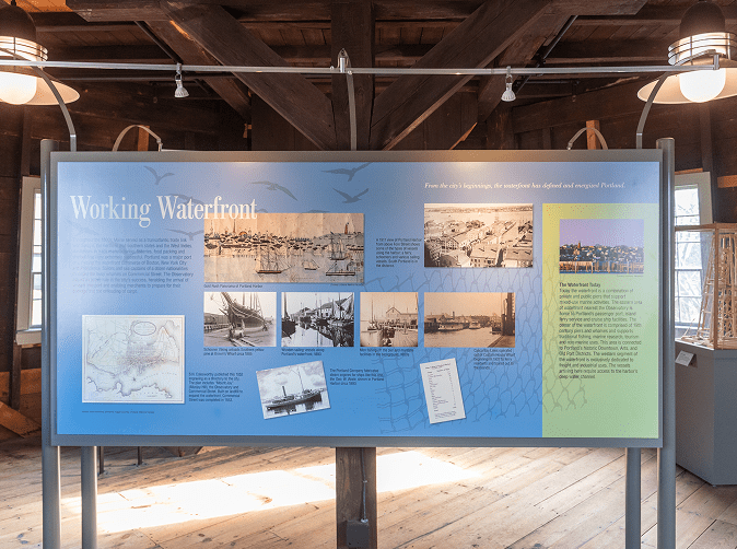 working waterfront indoor sign display