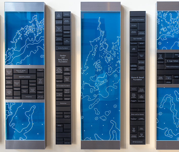 Donor recognition wall closeup