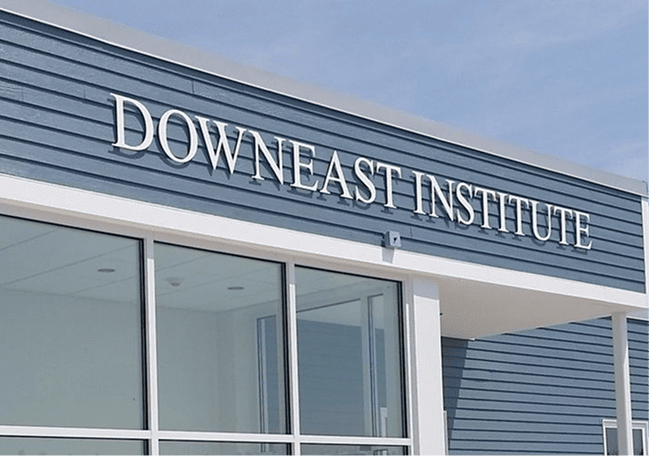 Downeast Institute metal dimensional letter signage exterior