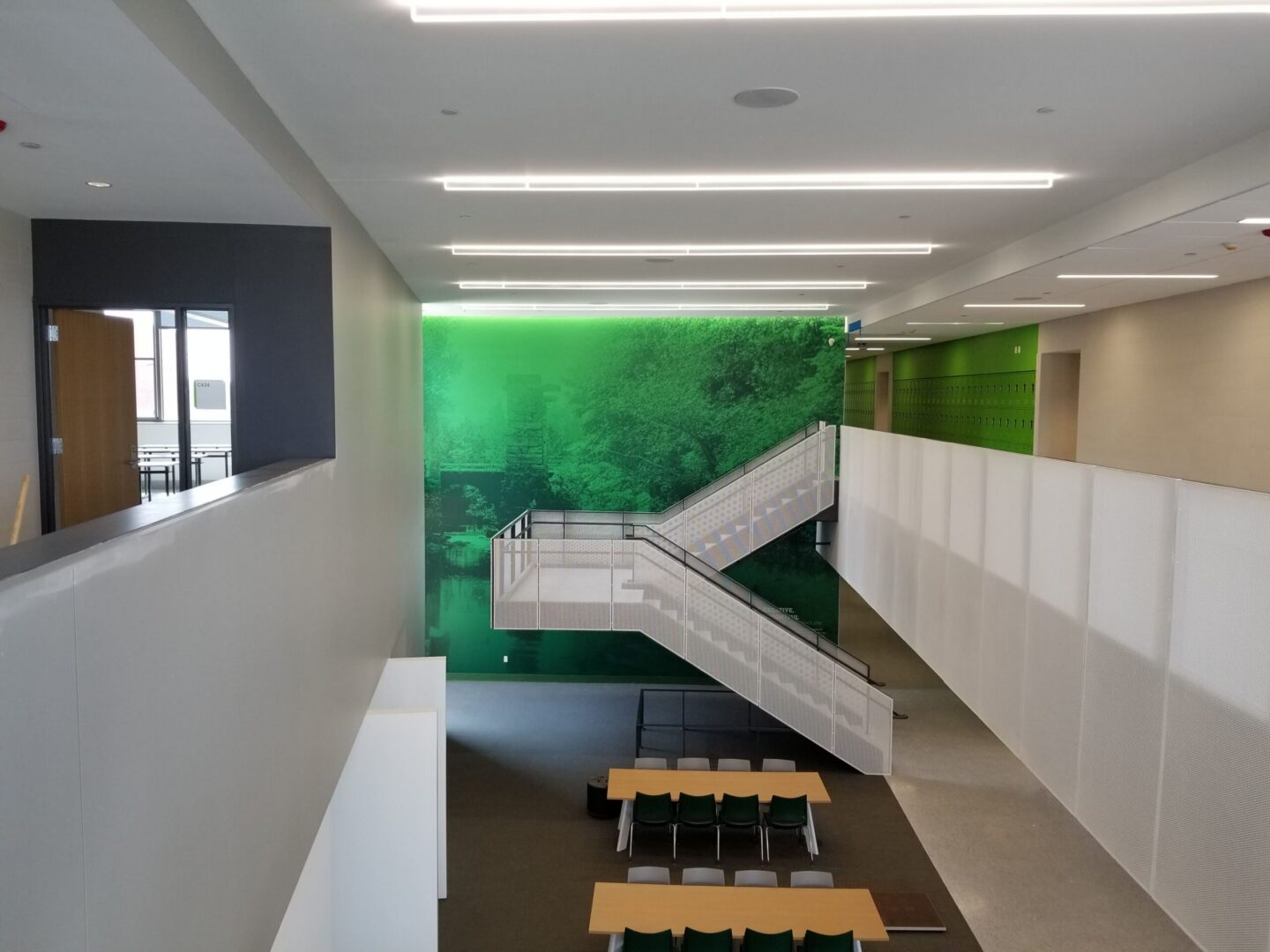 Jumbo Wall Graphics of woods behind staircase