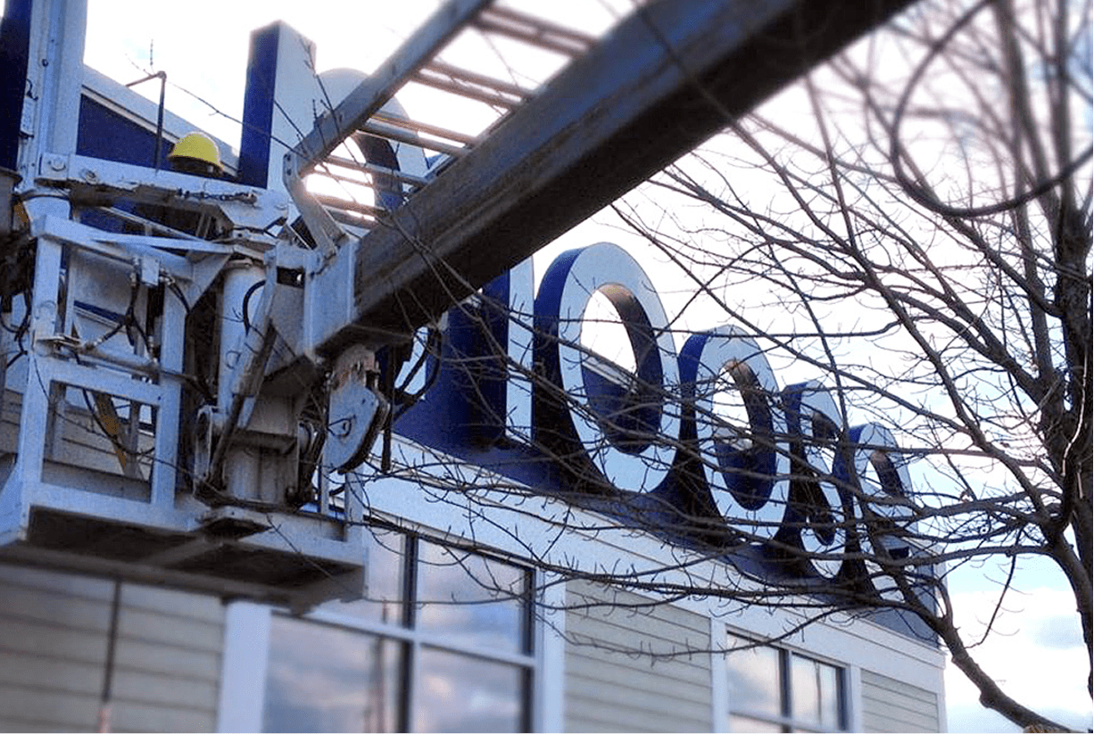 exterior sign installation is available all year long