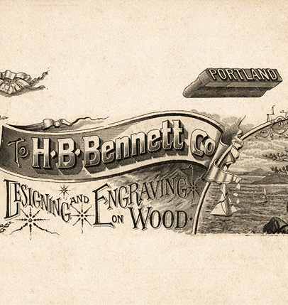 H.B. Bennett Co. advertisement for designing and engraving on wood