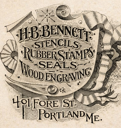 H.B. Bennett advertisement design for 401 Fore St. Portland Maine location