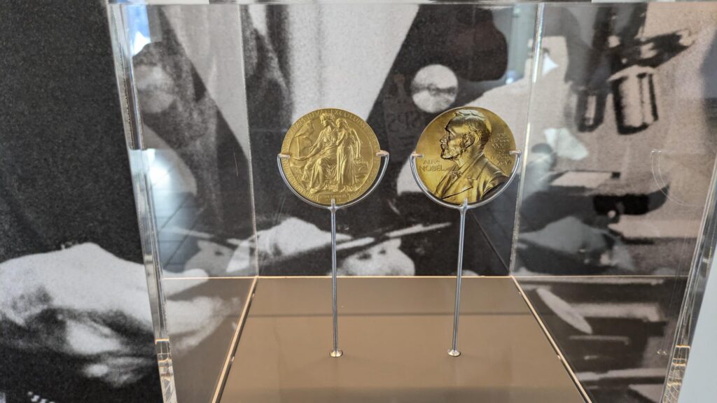 John Fraklin Enders Nobel Prize custom display case closeup