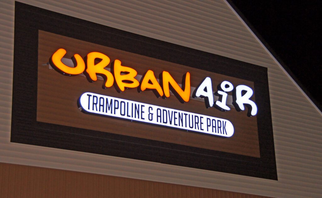 Urban Air Trampoline Adventure Park standard face-lit exterior signage