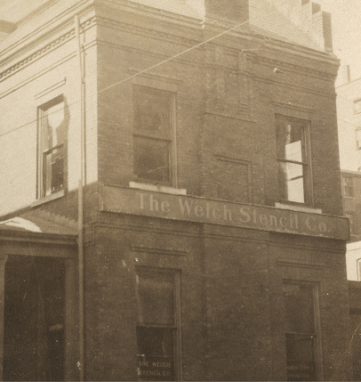 historical photograph of Welch Stencil Company